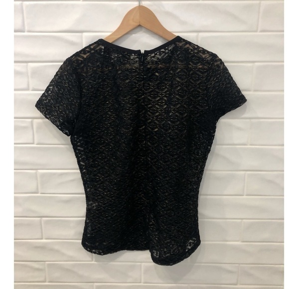 MARK + james by badgley mischka metallic sheer top - Picture 4 of 6